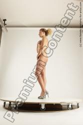 Nude Woman White Standing poses - ALL Slim long blond Multi angle poses Pinup